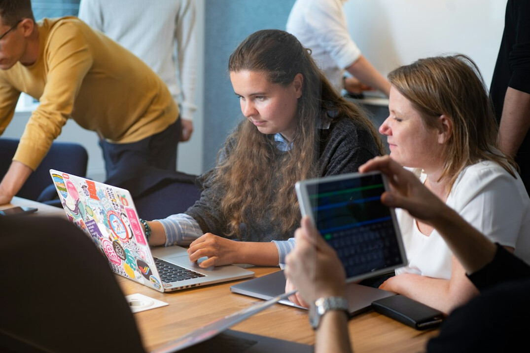 students learning to code