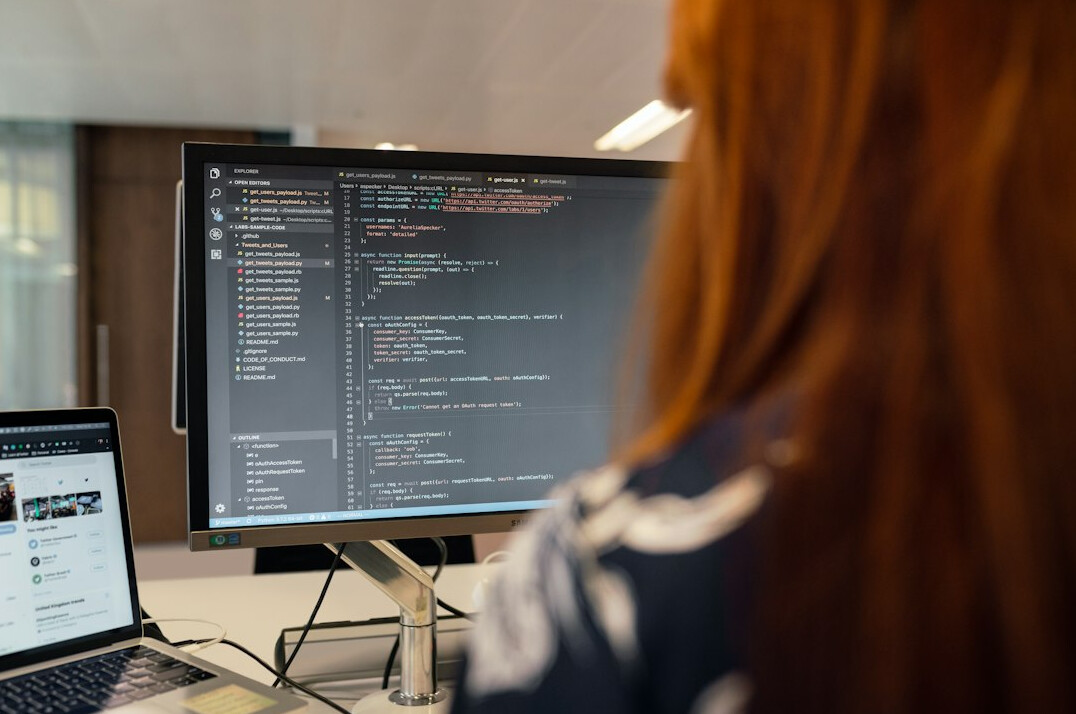 person working on software project